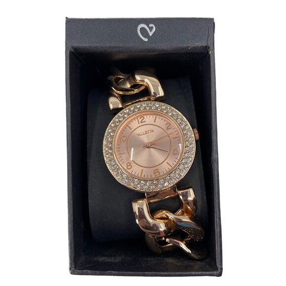 FMD Valletta Rose Gold and Crystal Women's Bracelet Watch NIB - Picture 1 of 4